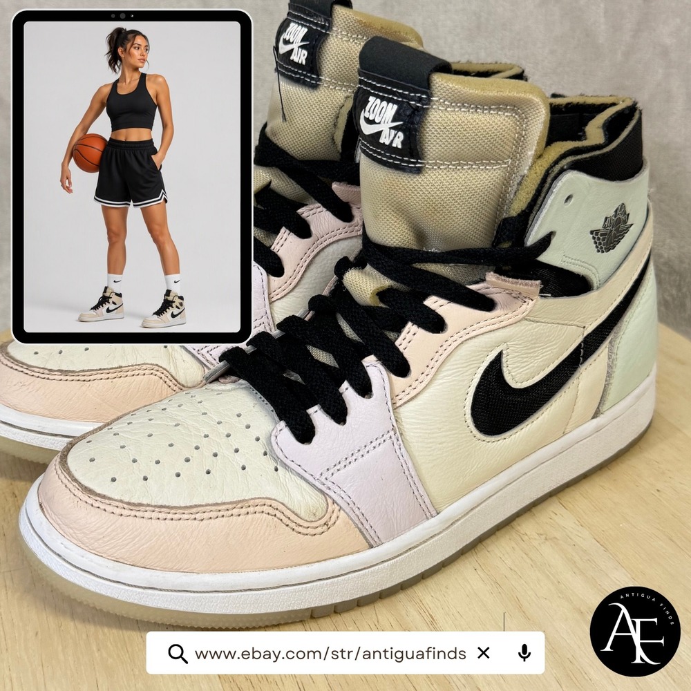 Nike Air Jordan 1 Zoom CMFT Easter Mint Pink Glaze CT0979-101 Womens 8.5